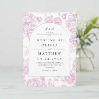 Invitation Classic Pink French Floral Wedding