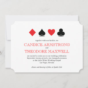 Invitation Classic Red Black Card convient Las Vegas Mariage