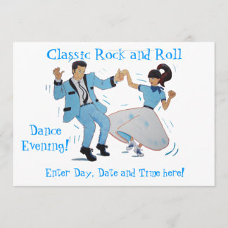 Invitation Classic Rock et Roll Jive Dancing Blue
