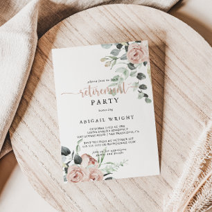 Invitation Classic Rose rose rose rose florale fête de retrai