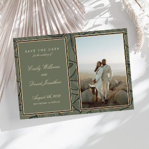 Invitation Classic Sage Elegant Floral Vintage Photo