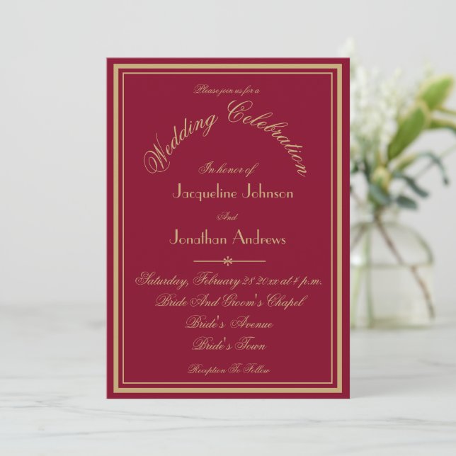 Invitation Classic Tout en un site Web RSVP Courriel Mariage  (Debout devant)