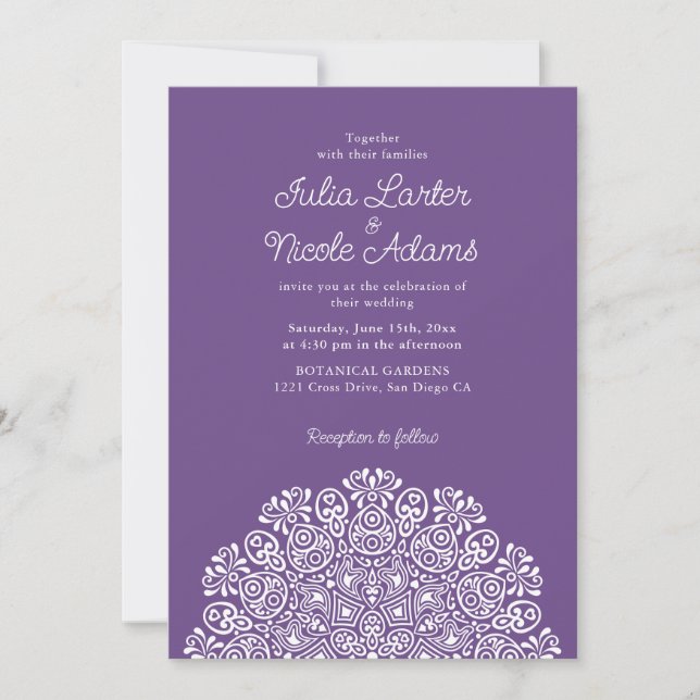 Invitation Classical Ornate Art Deco Style Mandala Wedding (Devant)