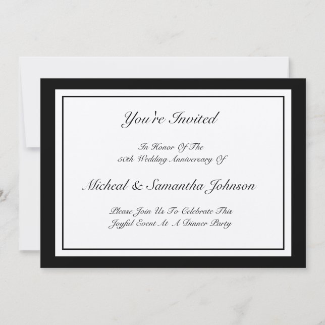 Invitation classique 50e cérémonie des Anniversair (Devant)