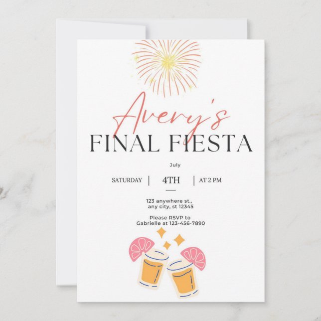 Invitation classique à la fête de bachelorette ave (Devant)