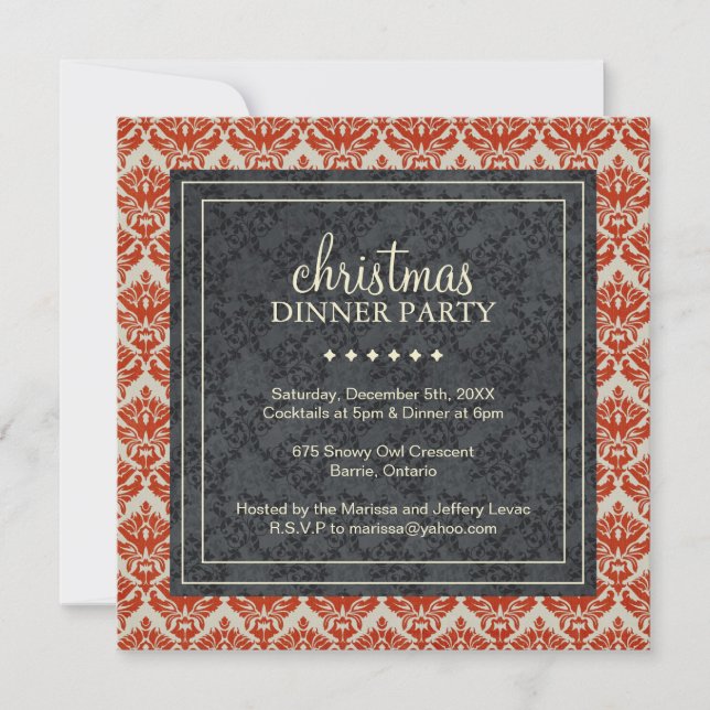 Invitation classique à la fête de Noël (Devant)