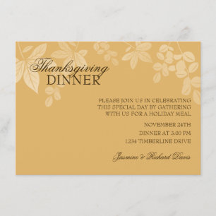 Invitation classique à un dîner de Thanksgiving