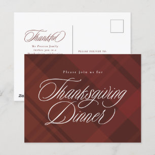 Invitation classique au dîner de Thanksgiving à ca