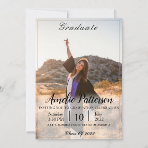Invitation Classique avec la photo Graduation Celebration