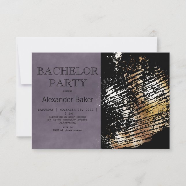 Invitation Classique Bachelor Party. Invitation (Devant)