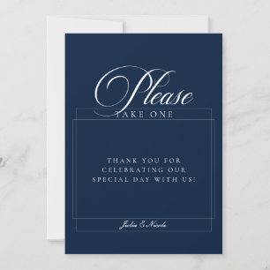 Invitation Classique Bleu Marine S'il Vous Plaît Prenez Une F