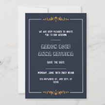 Classique Bleu Nuit Save The Date Mariage