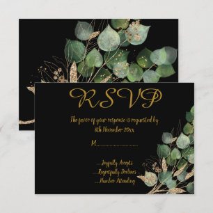 Invitation CLASSIQUE BOTANIQUE NOIR Tout événement RSVP  
