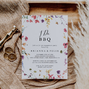 Invitation Classique Colorful Wild I Do BBQ Engagement Party