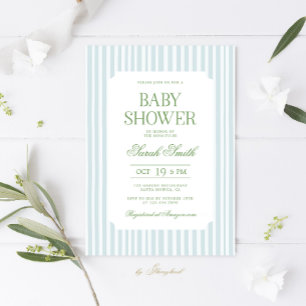Invitation classique de Baby shower Preppy