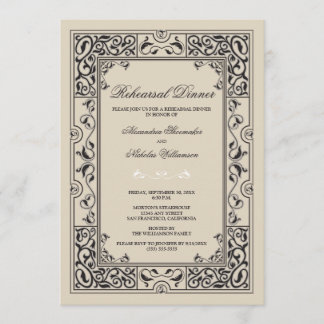 Invitation classique de dîner de répétition de