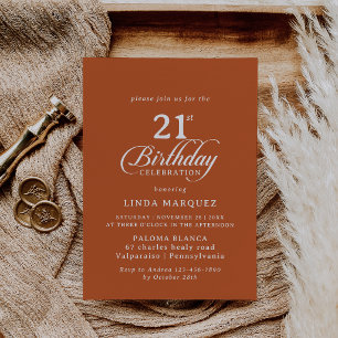 Invitation classique de fête d'anniversaire 21 ans