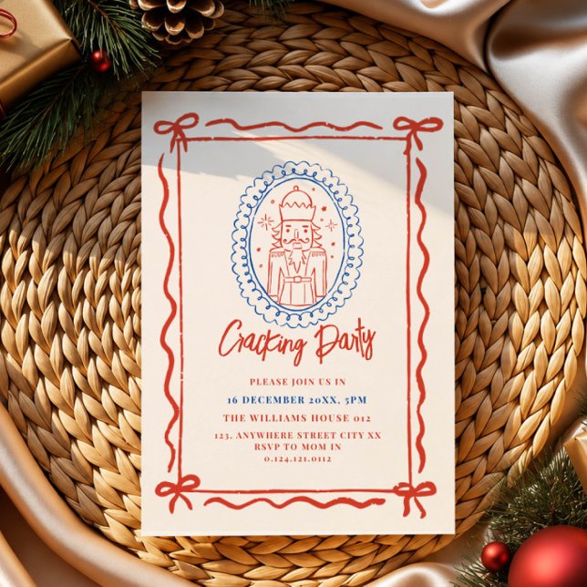Invitation classique de fête de Noël avec dessin d (Créateur téléchargé)
