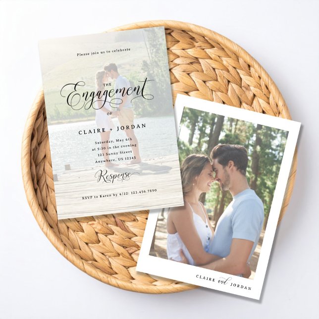 Invitation classique de fiançailles pour une soiré (Créateur téléchargé)