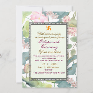 Invitation classique de Griha Pravesh hindou