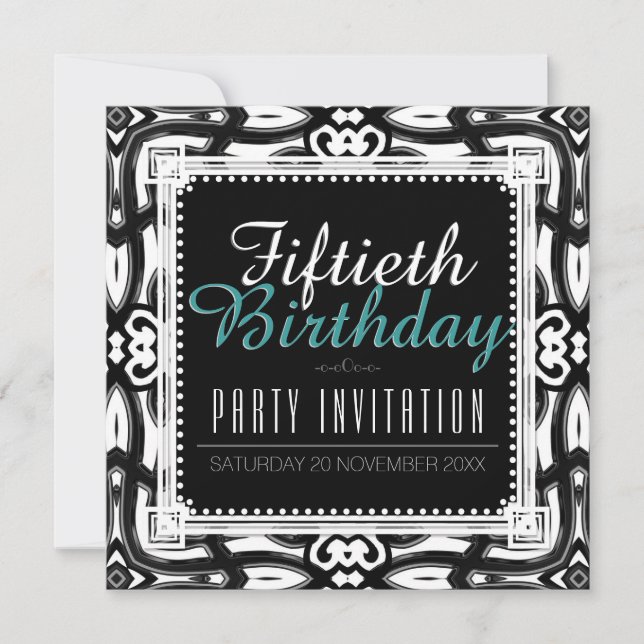 Invitation classique de la fête du 50e anniversair (Devant)