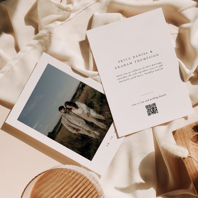 Invitation classique de mariage avec QR code pour  (Créateur téléchargé)