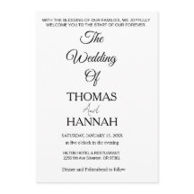 Classique de mariage minimaliste moderne noir et b