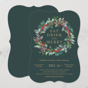 Invitation classique de partie de guirlande de