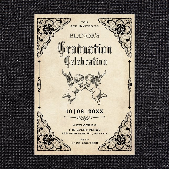 Invitation Classique diplômé vintage (Créateur téléchargé)