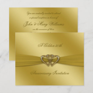 Invitation Classique Dorée pour les 50 ans de Mari