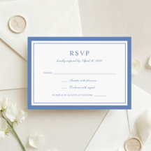 Classique Élégant Cadre Bleu Poussiéreux Mariage R