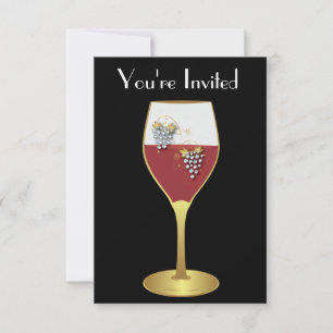 Invitation classique en verre de vin pour des évén