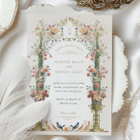 Invitation classique Enchanted Garden Wedding