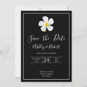 Invitation Classique Formelle Moderne, Blanc sur Noir, Date d