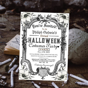 Invitation Classique gothique vintage Halloween Costume Party