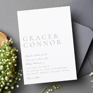 Invitation Classique gris clair Élégant Mariage de style mode