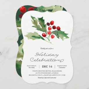 Invitation classique Holly Berry