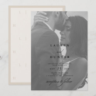 Invitation Classique Ivory Photo Editorial Minimaliste