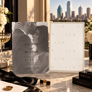 Invitation Classique Ivory Photo Editorial Minimaliste