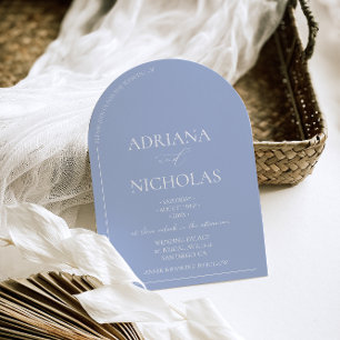 Invitation Classique Mariage Bleu Clair Simple en forme d'arc