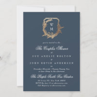 classique marine or motif monogramme couples douch