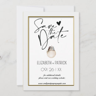 Invitation Classique minimaliste, hiboux amoureux, sauvez la