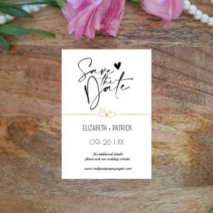 Invitation Classique minimaliste ,hiboux amoureux save the da