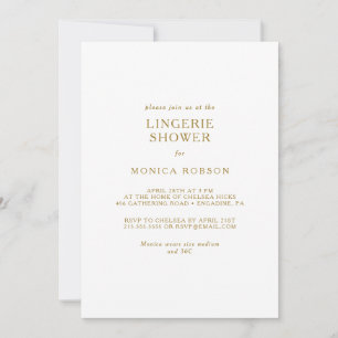 Invitation classique minimaliste Lingerie Douche