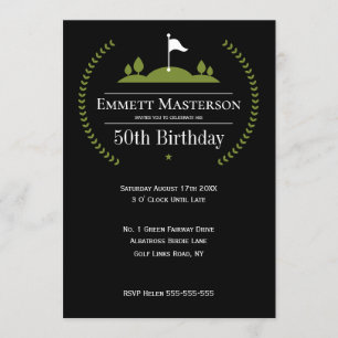Invitation Classique moderne 50e anniversaire Golfer fête d'a