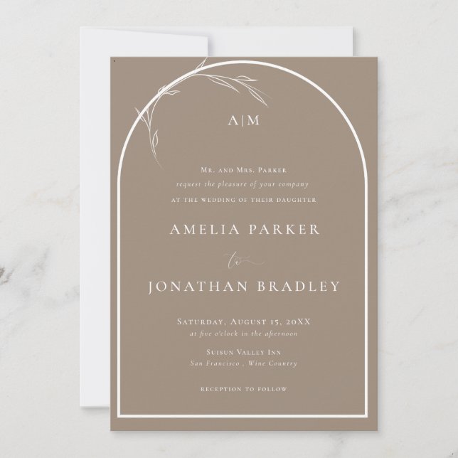 Invitation Classique moderne | Mariage officiel (Devant)