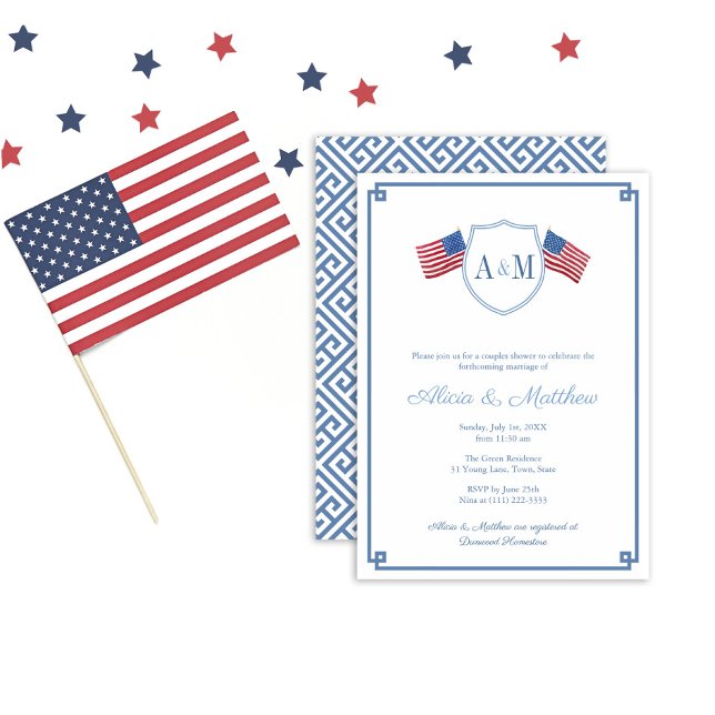 Invitation Classique Monogramme de la Fête de Mariage du 14 J (Créateur téléchargé)