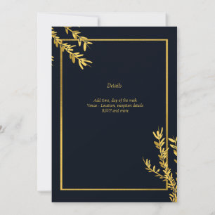 Invitation classique musulman de luxe noir et or