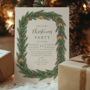 Invitation Classique Noël au sapin cloche