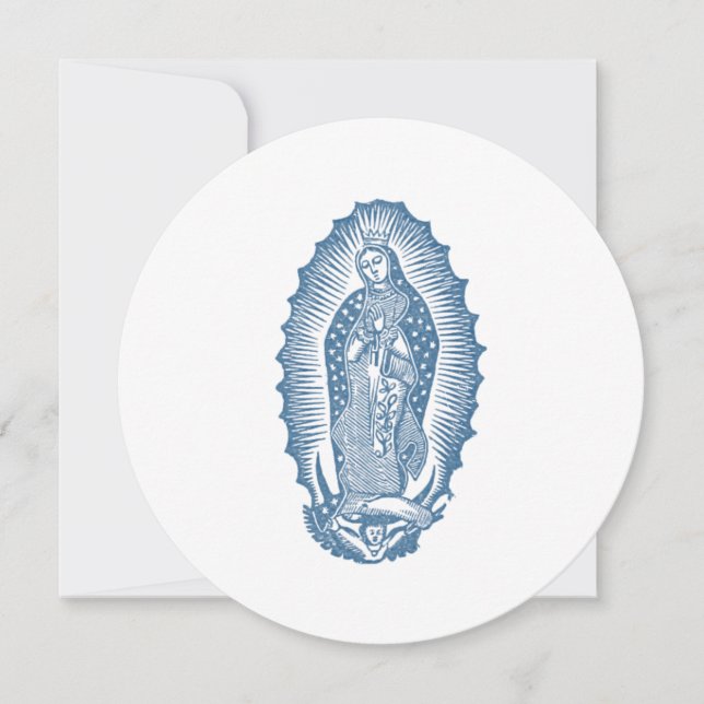 Invitation Classique Notre-Dame de Guadalupe avec Roses (Devant)